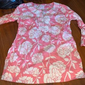 Half sleeve flowery tunic